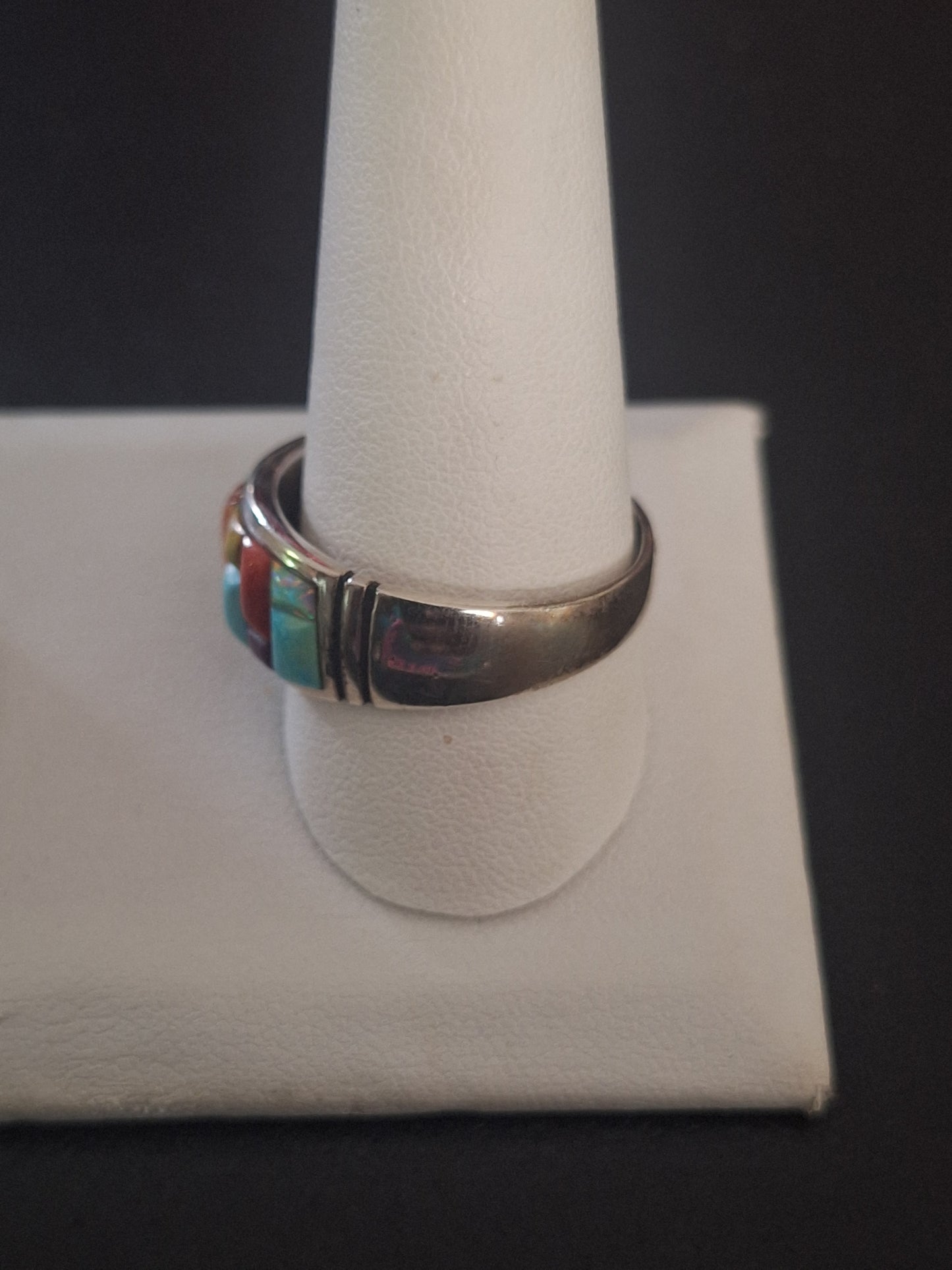 Multi Gemstone 925 Sterling Silver Ring  Turquoise Ring