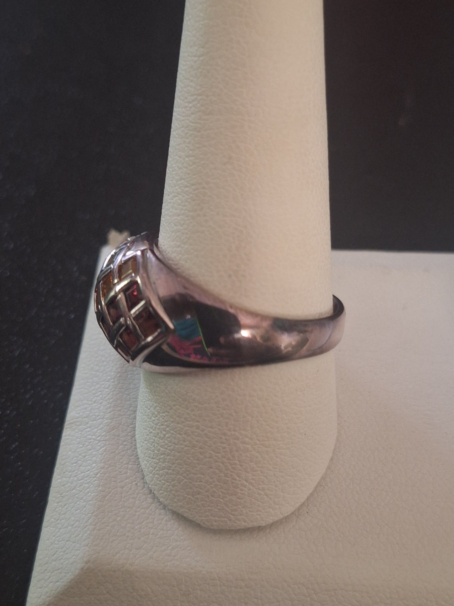 Sterling Silver Ring With Colored Stones