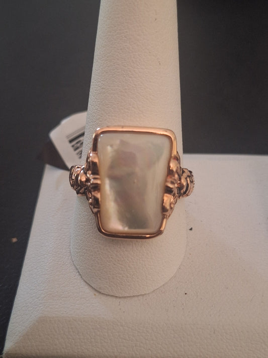 Mother of Pearl Rose-gold Toned Metal