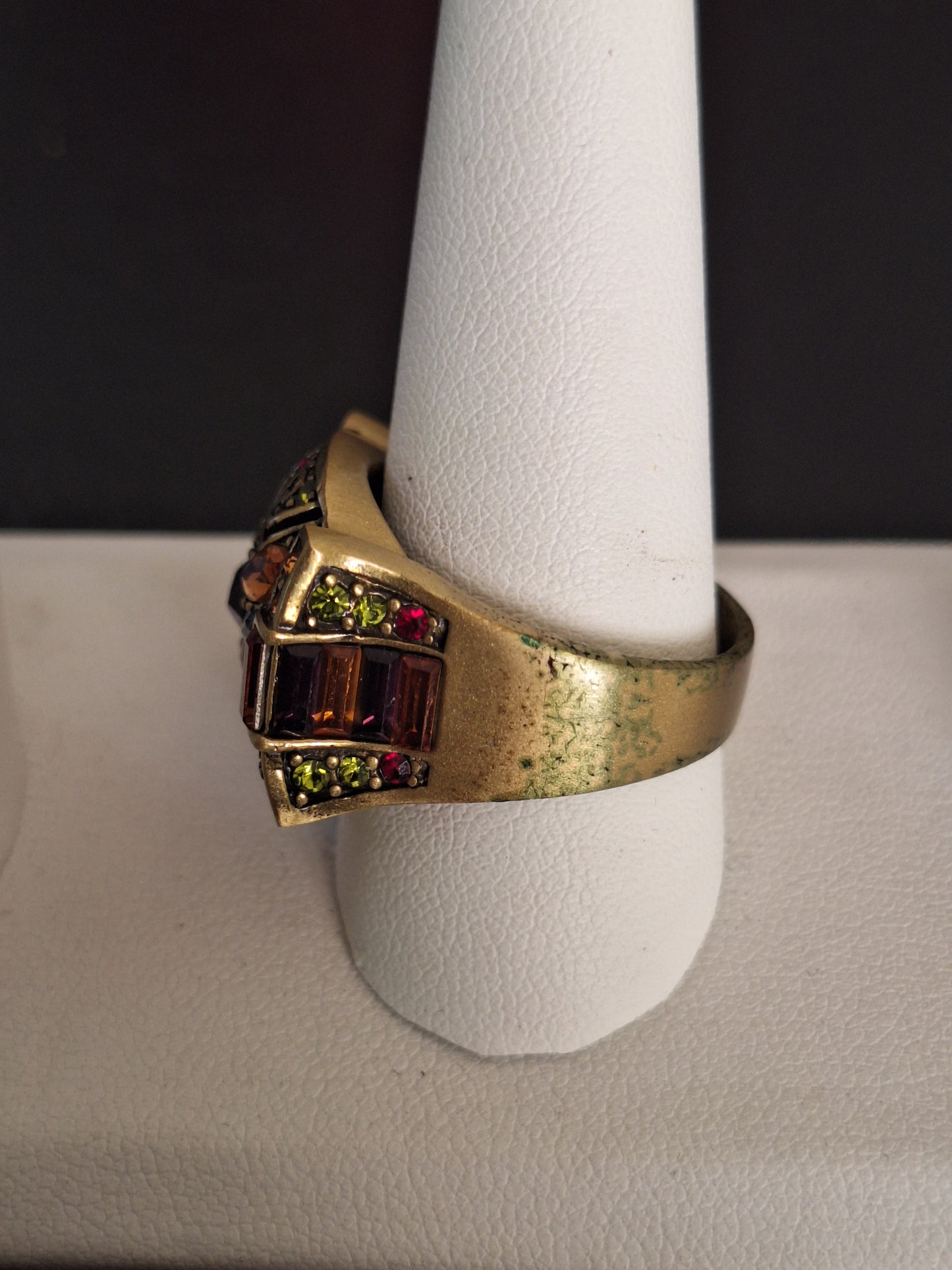 Heidi Daus Bronze Colorful Swarovski Crystals Ring