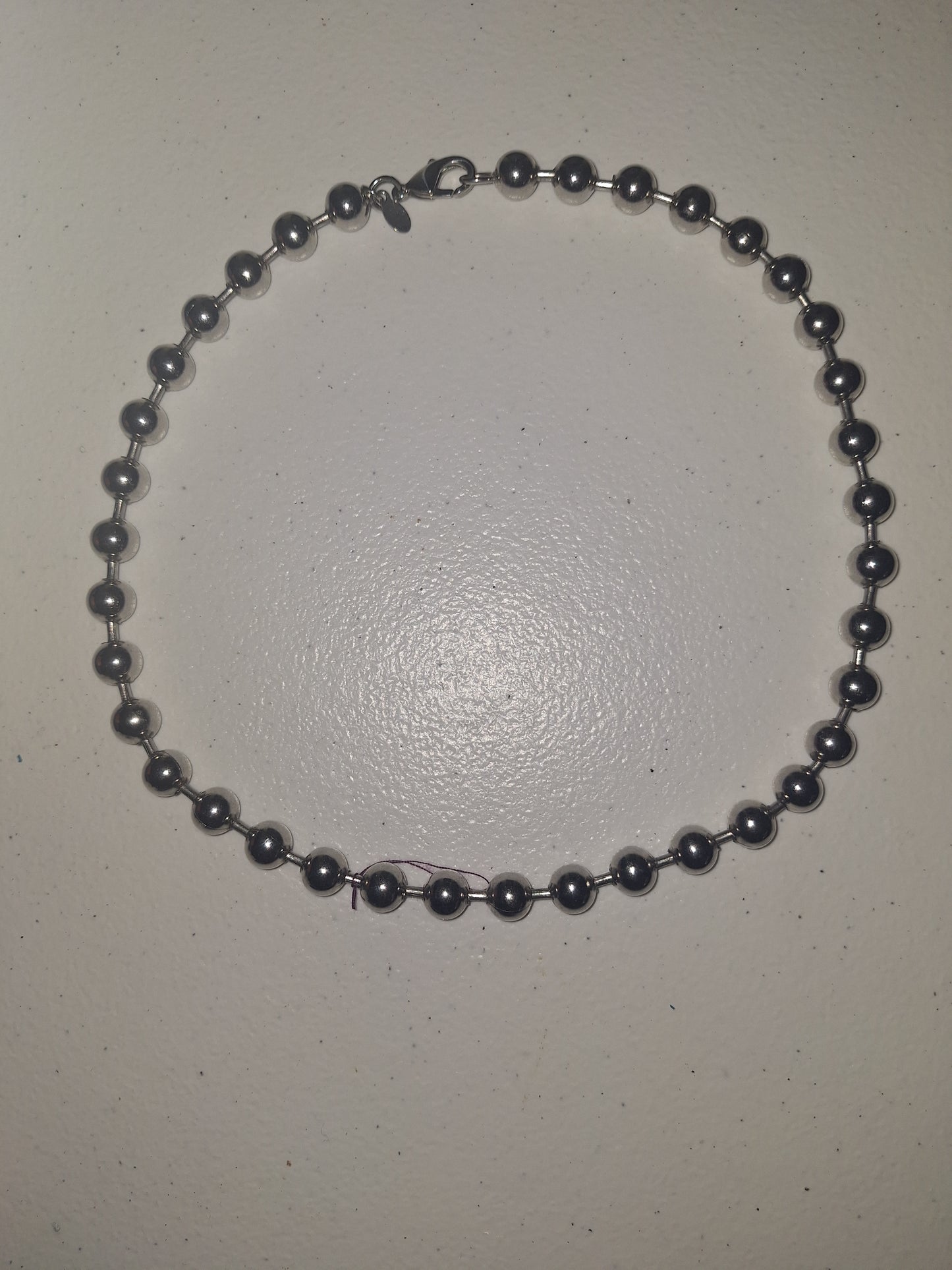 Silver Tone Metal Beaded Necklace