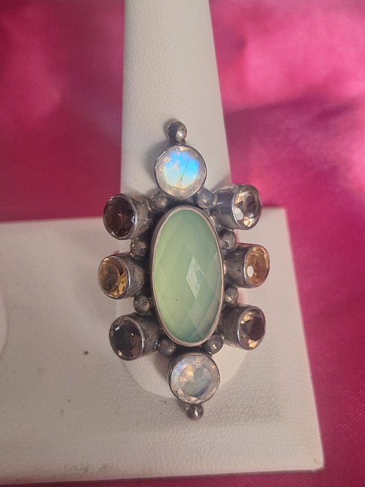 Vintage Nicky Butler Chalcedony and Multi-Gemstone Ring