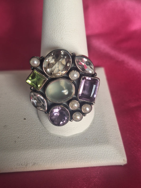 Nikki Butler 925 Sterling Silver Multi Gemstone Ring
