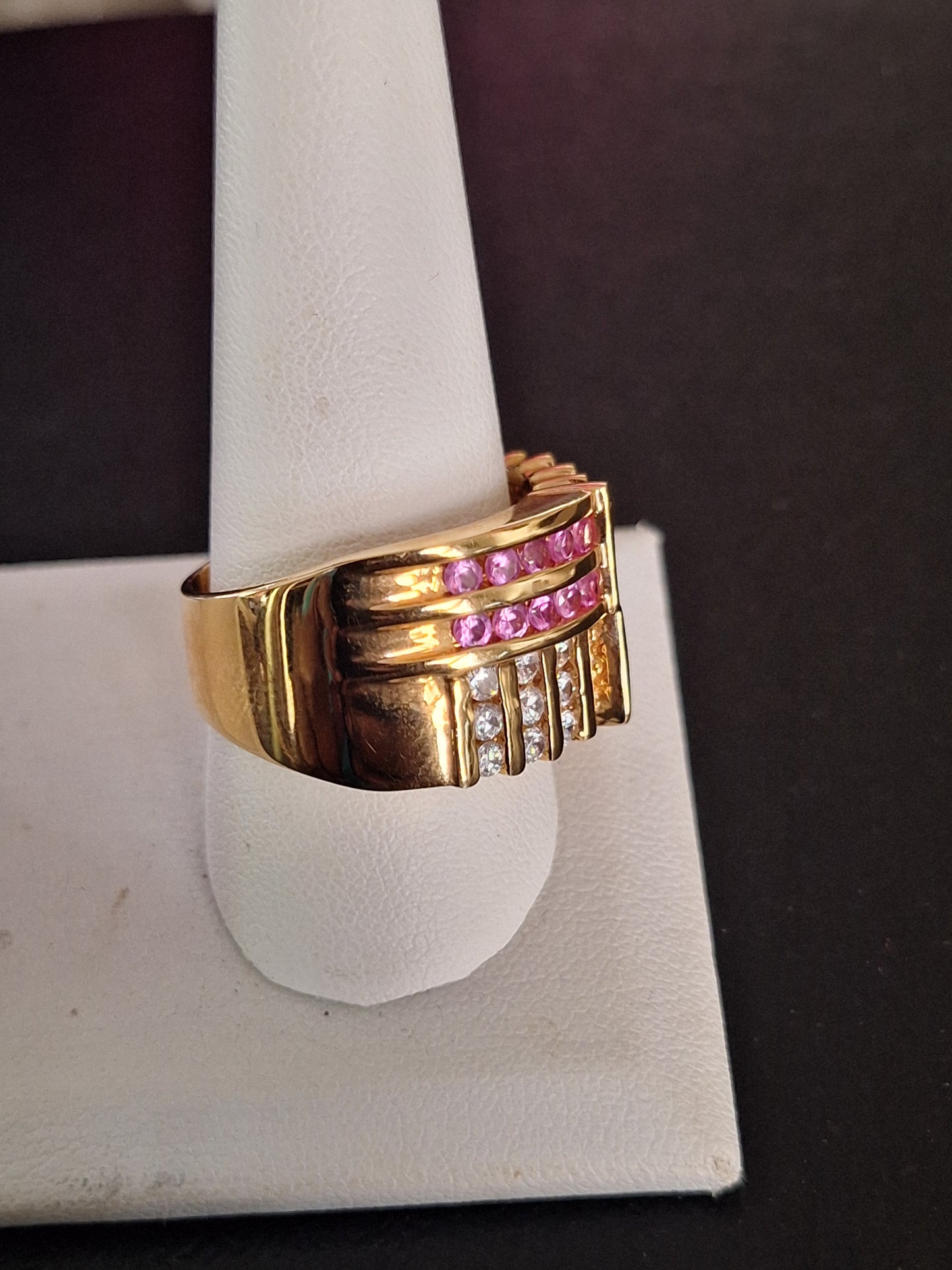 Yellow 925 Sterling Silver Ruby and Diamond Custom Ring