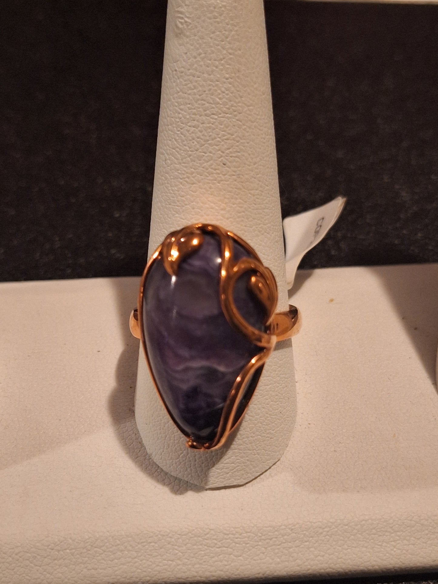 Copper Purple Charoite Mosaic Mystical Healing ring