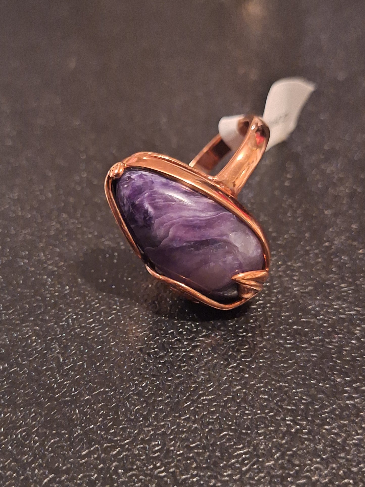 Copper Purple Charoite Mosaic Mystical Healing ring