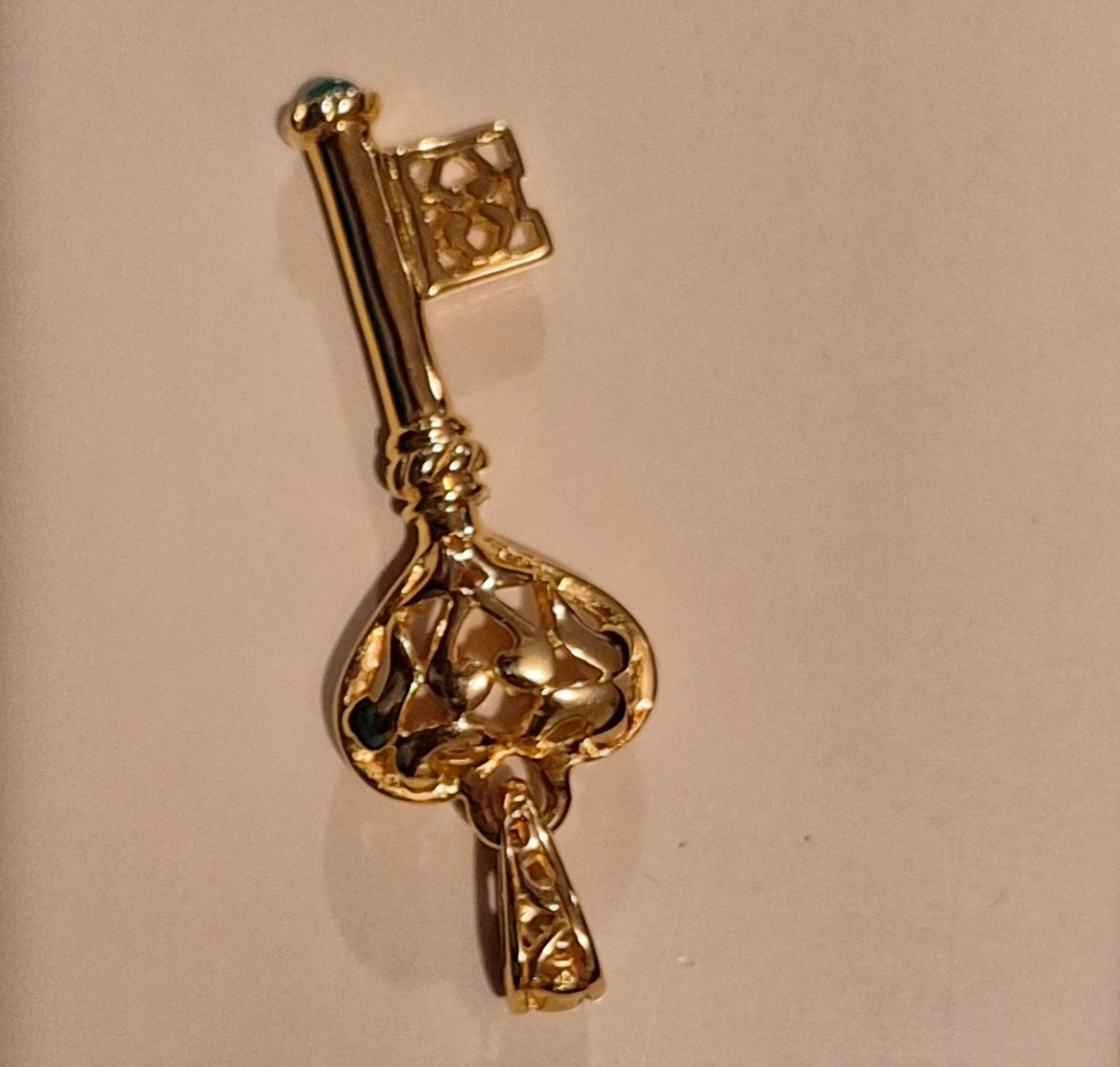 Vintage Vermeil Gold Filled 925 Sterling Silver Key Pendant