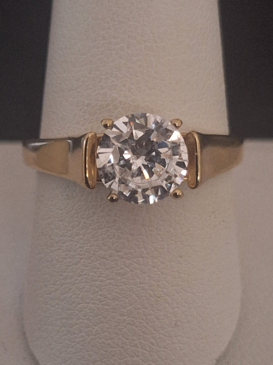 Vintage Cubic Zirconia Sterling Silver Ring