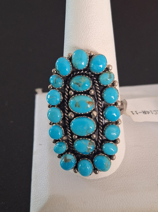 Vintage Navajo Turquoise Native American Jewelry Silver Ring