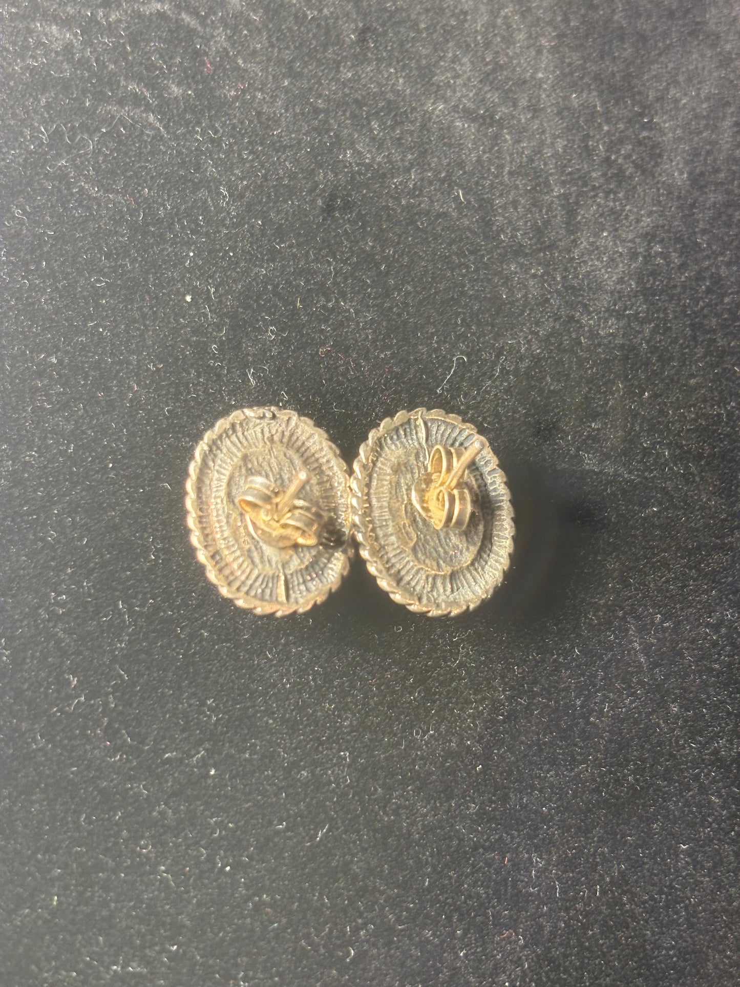 Natural Golden Dark Honey Amber Sterling Silver Oval Stud 925 Earrings 4f 86