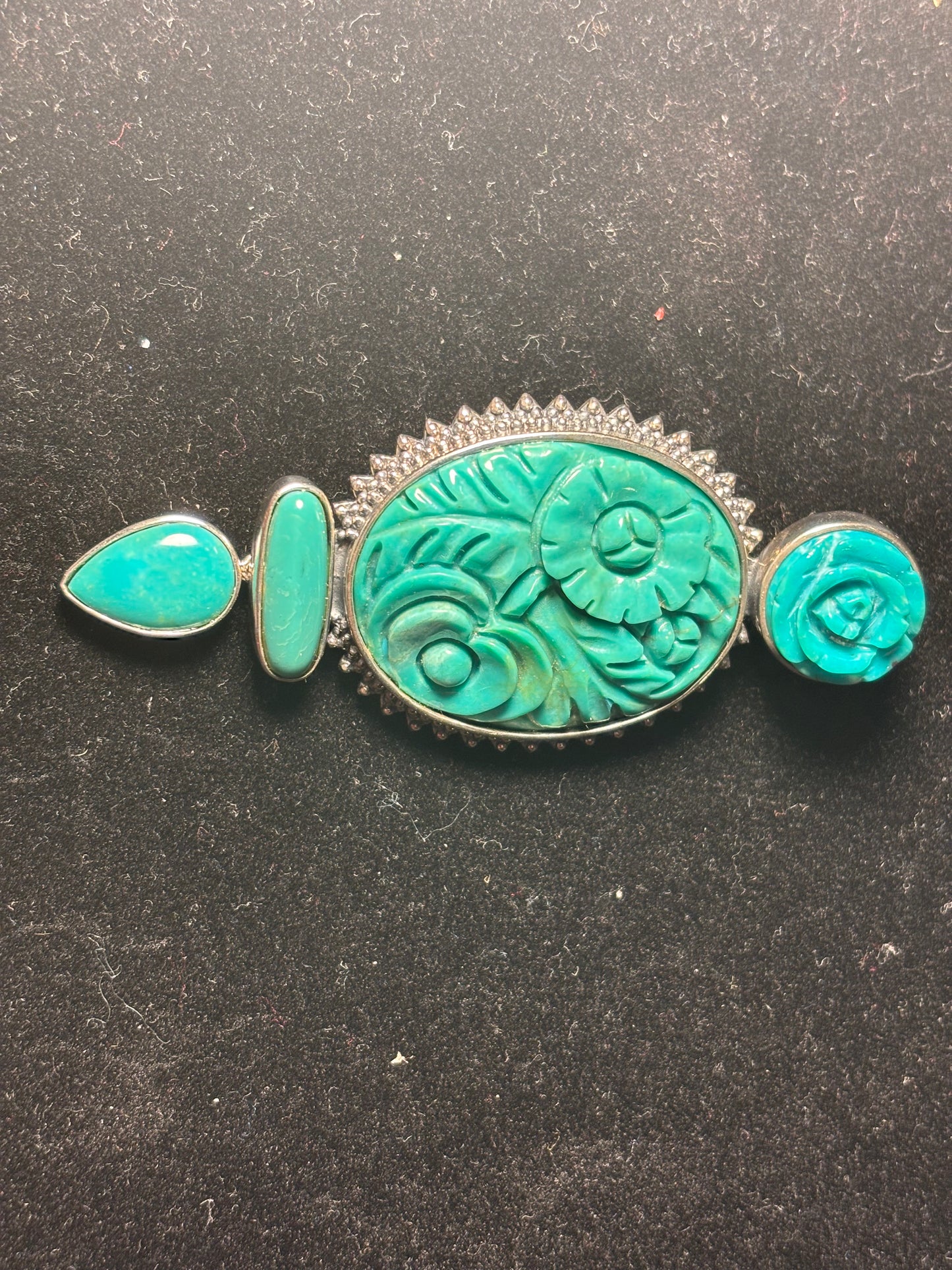 AKR Amy Kahn Russel Sterling Silver Turquoise Brooch Pin