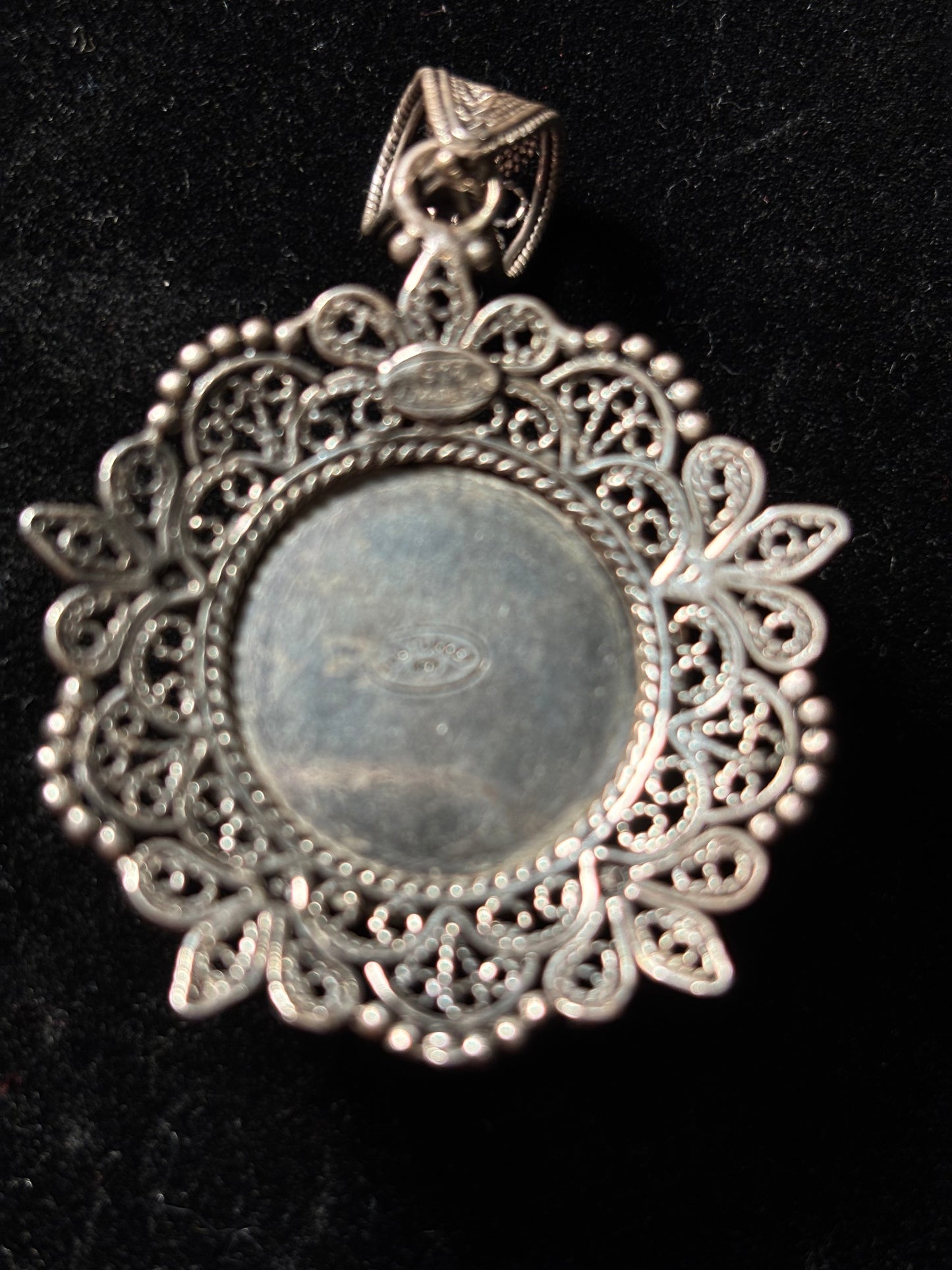 Sterling Silver Filigre Gemstone Large Pendant Turkey