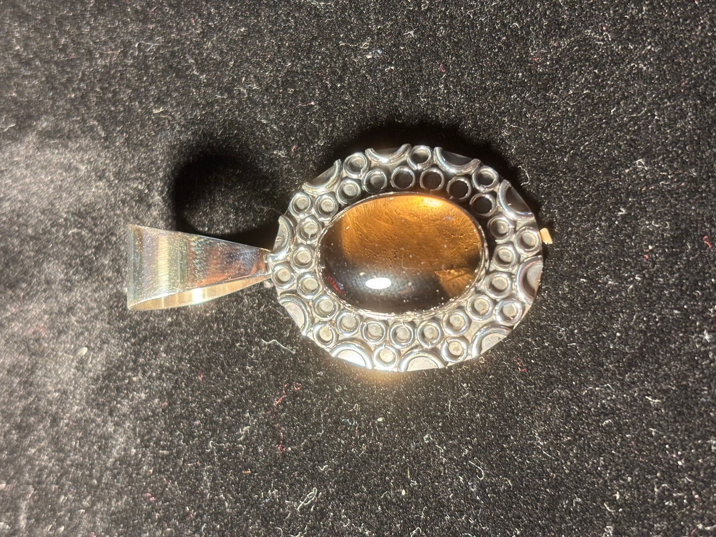 DTR Jay King Sterling Silver Smokey Brown Quartz Oval Dot Pendant