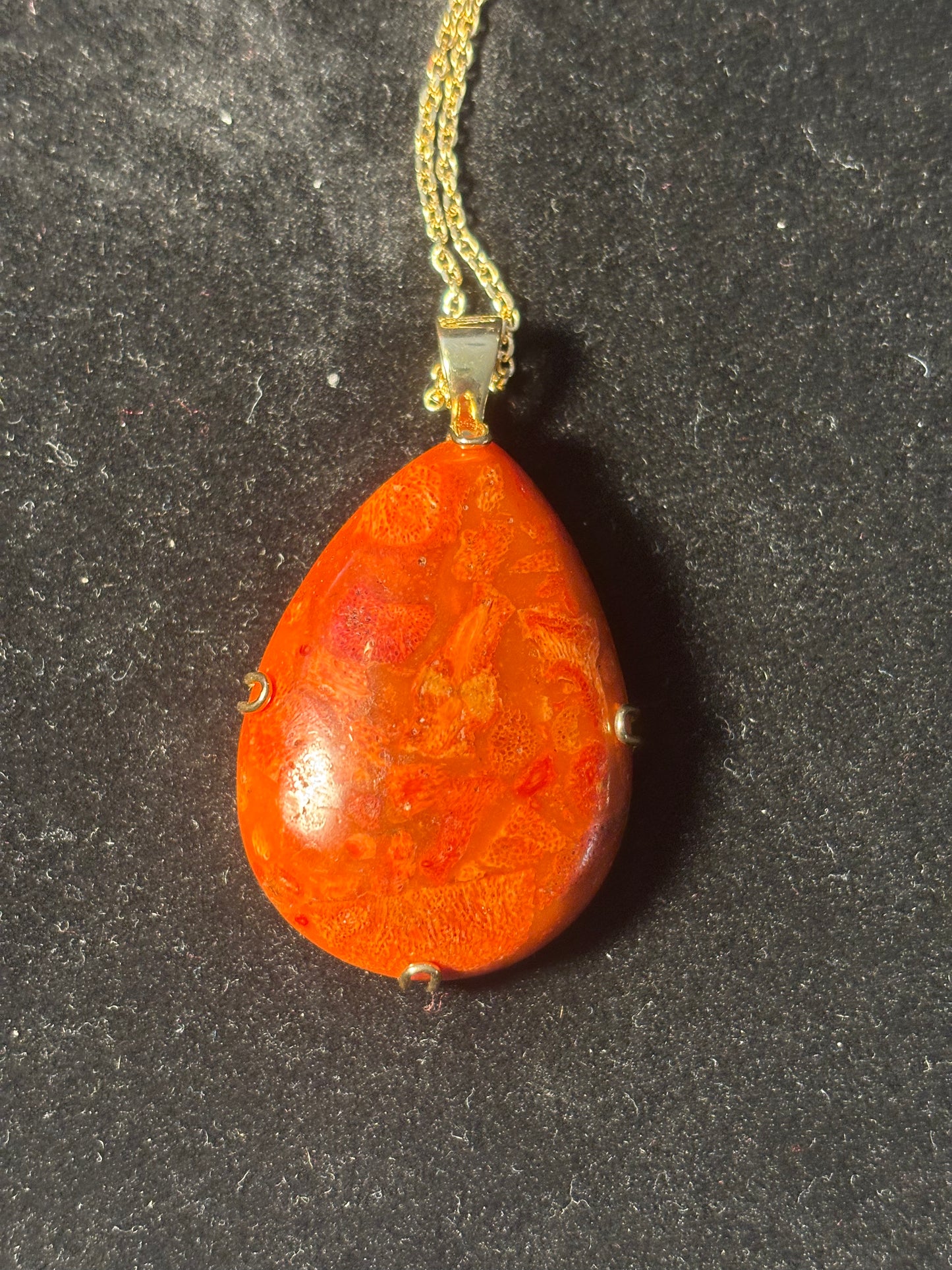 Lucas Lameth LUC Pendant Red Jasper .925 Sterling Silver Over gold Vermeil