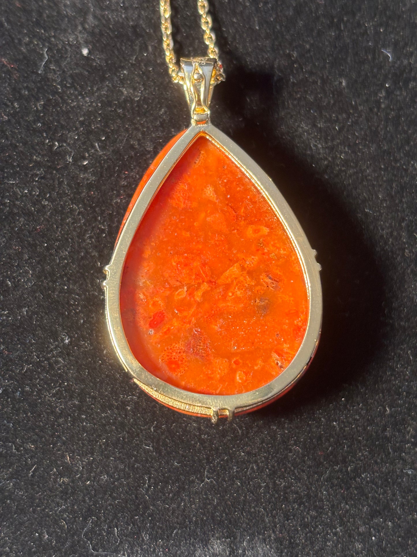 Lucas Lameth LUC Pendant Red Jasper .925 Sterling Silver Over gold Vermeil