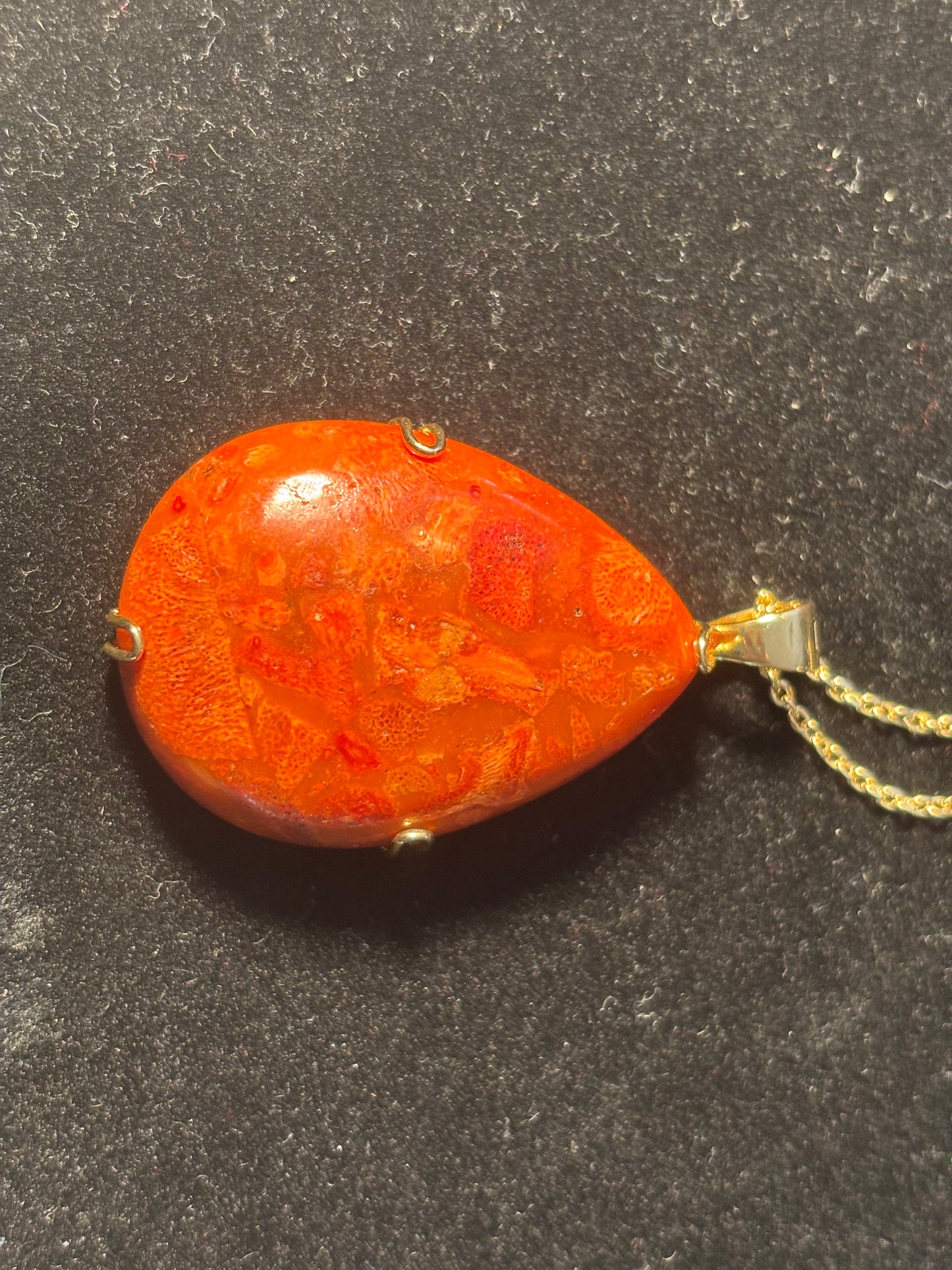Lucas Lameth LUC Pendant Red Jasper .925 Sterling Silver Over gold Vermeil