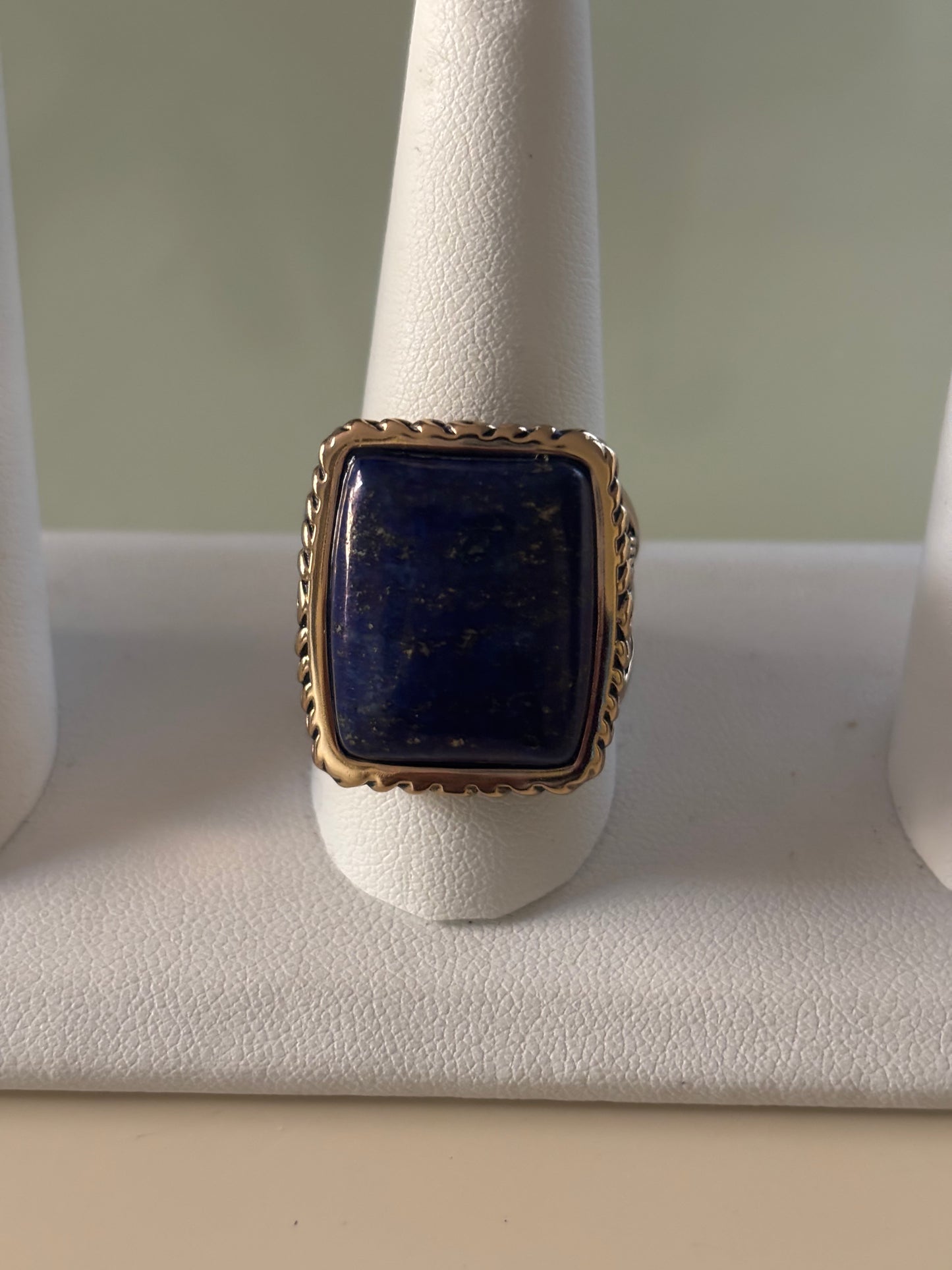 Sterling Silver Blue Lapis Bali Ring