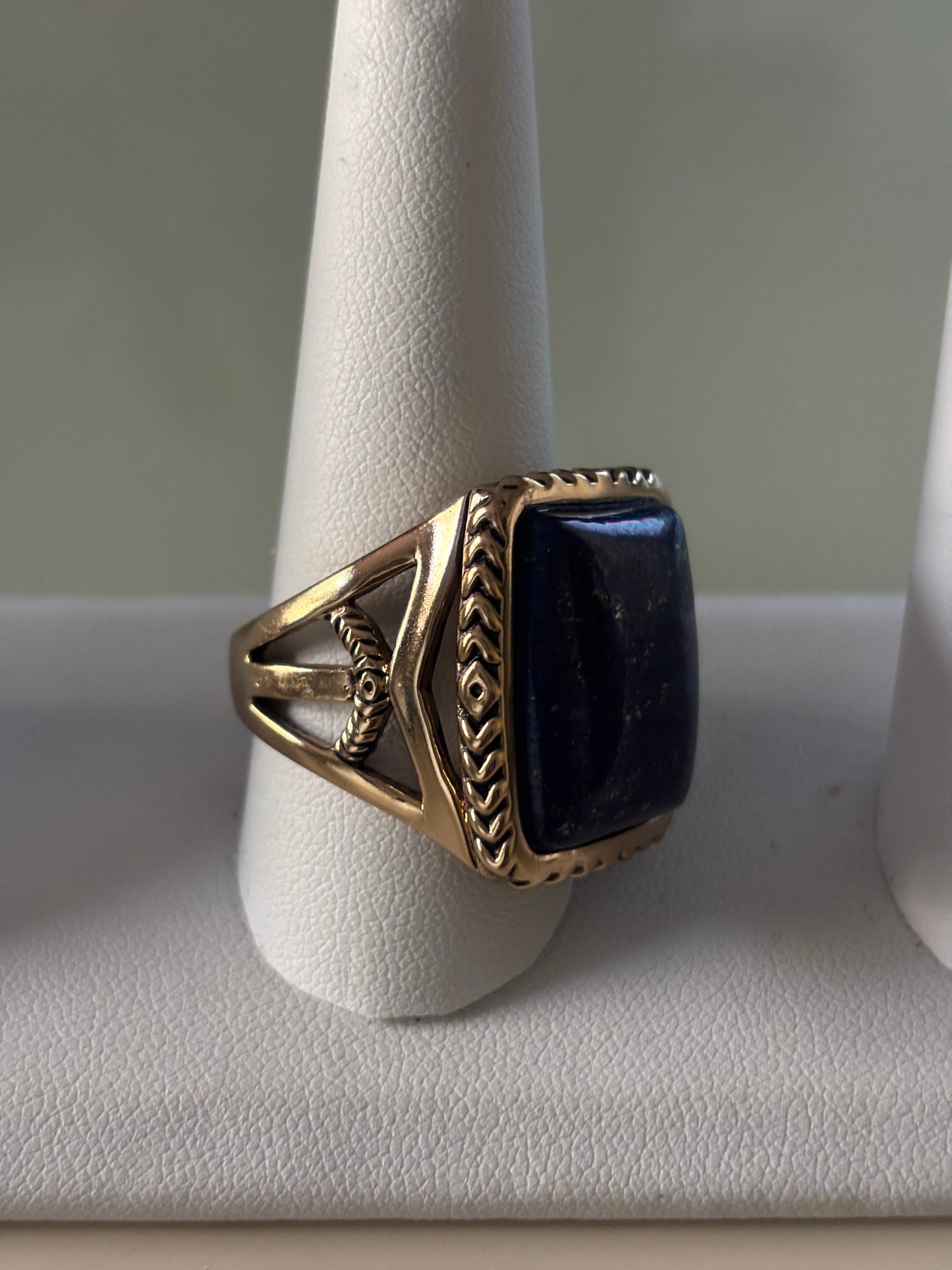 Sterling Silver Blue Lapis Bali Ring