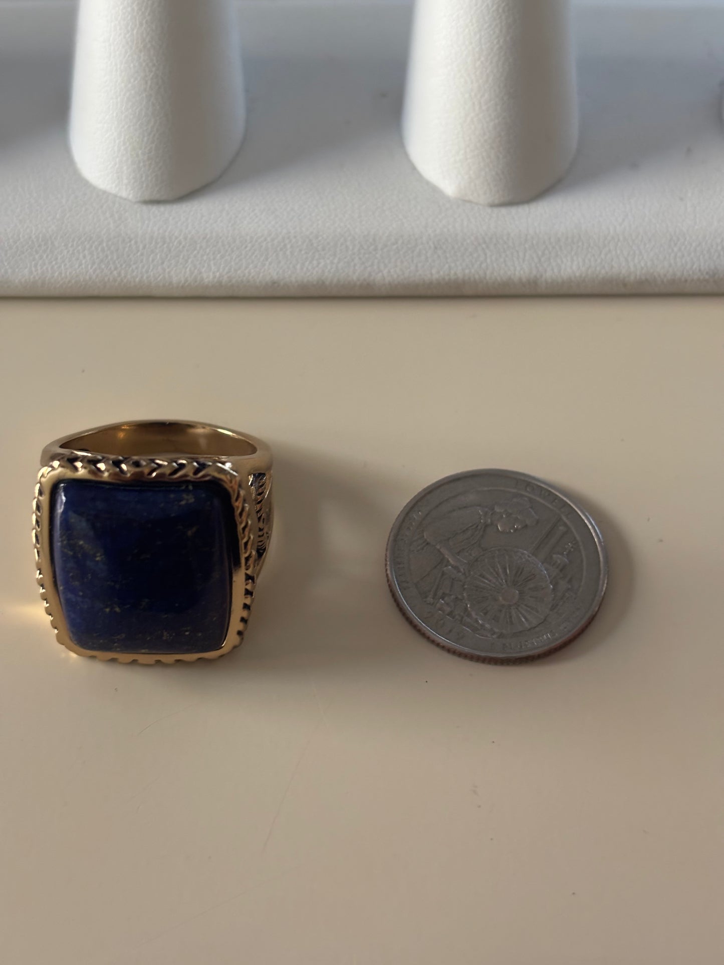 Sterling Silver Blue Lapis Bali Ring