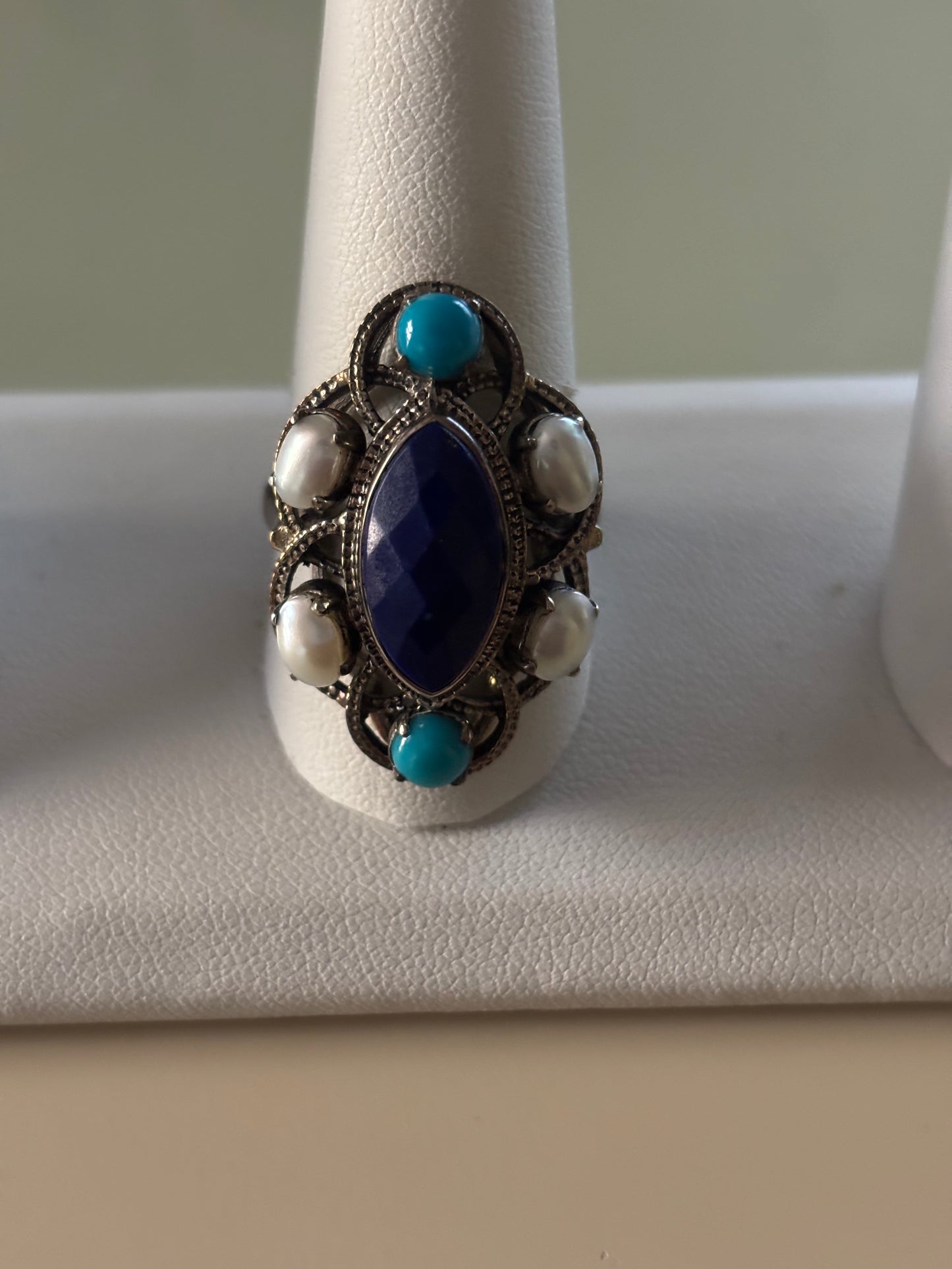 Nicky Butler Multi Lapis Turquoise Sterling Silver Ring