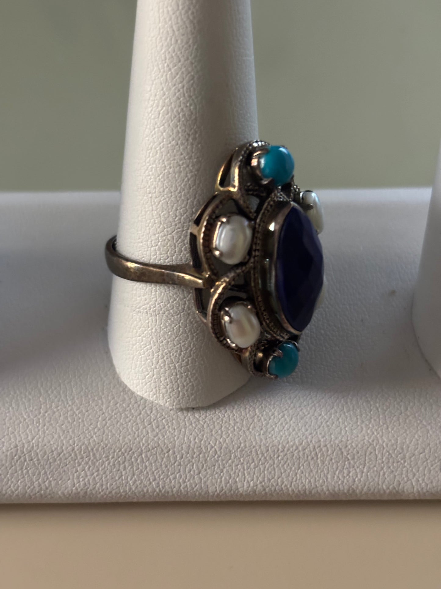 Nicky Butler Multi Lapis Turquoise Sterling Silver Ring