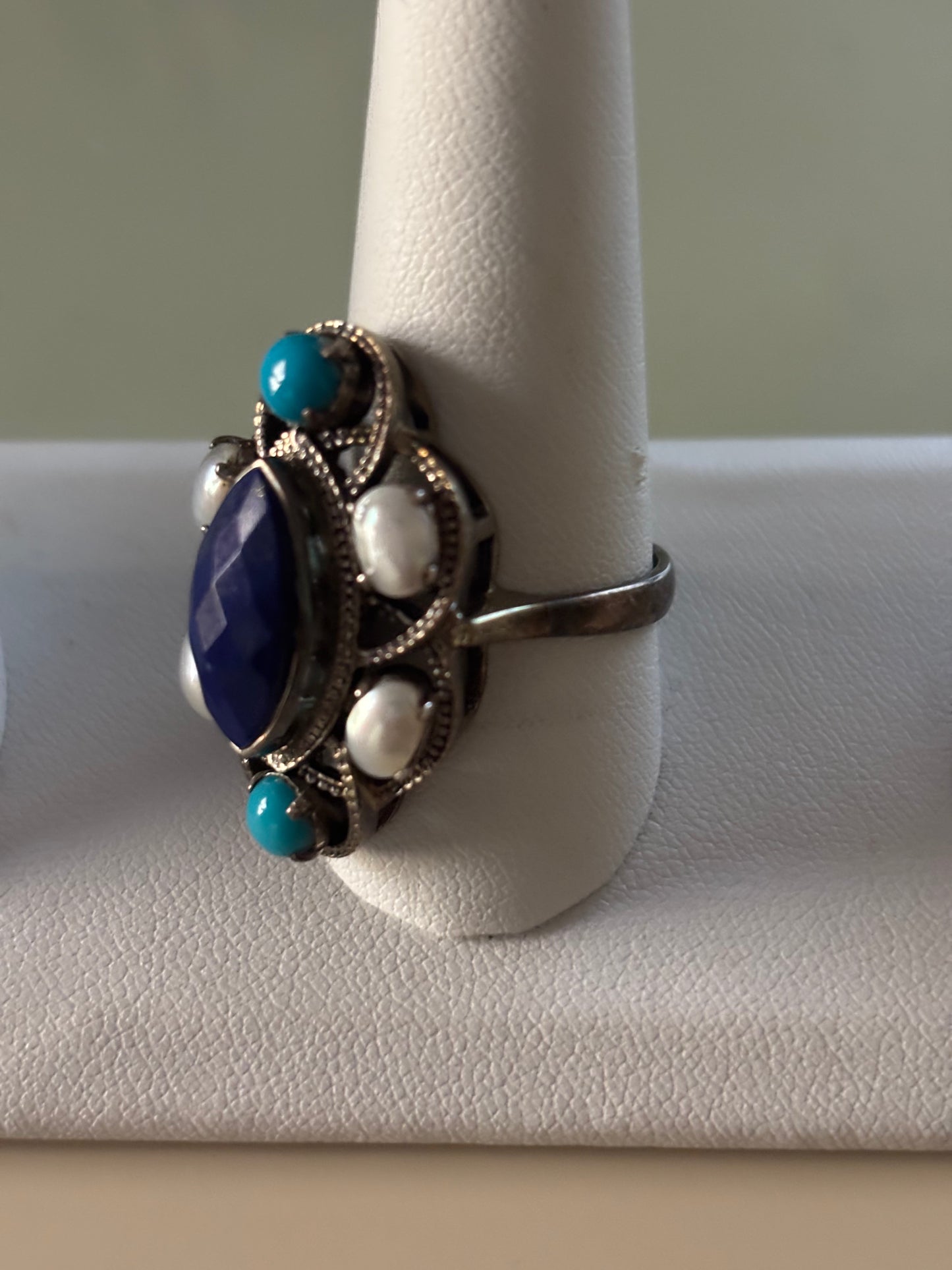 Nicky Butler Multi Lapis Turquoise Sterling Silver Ring