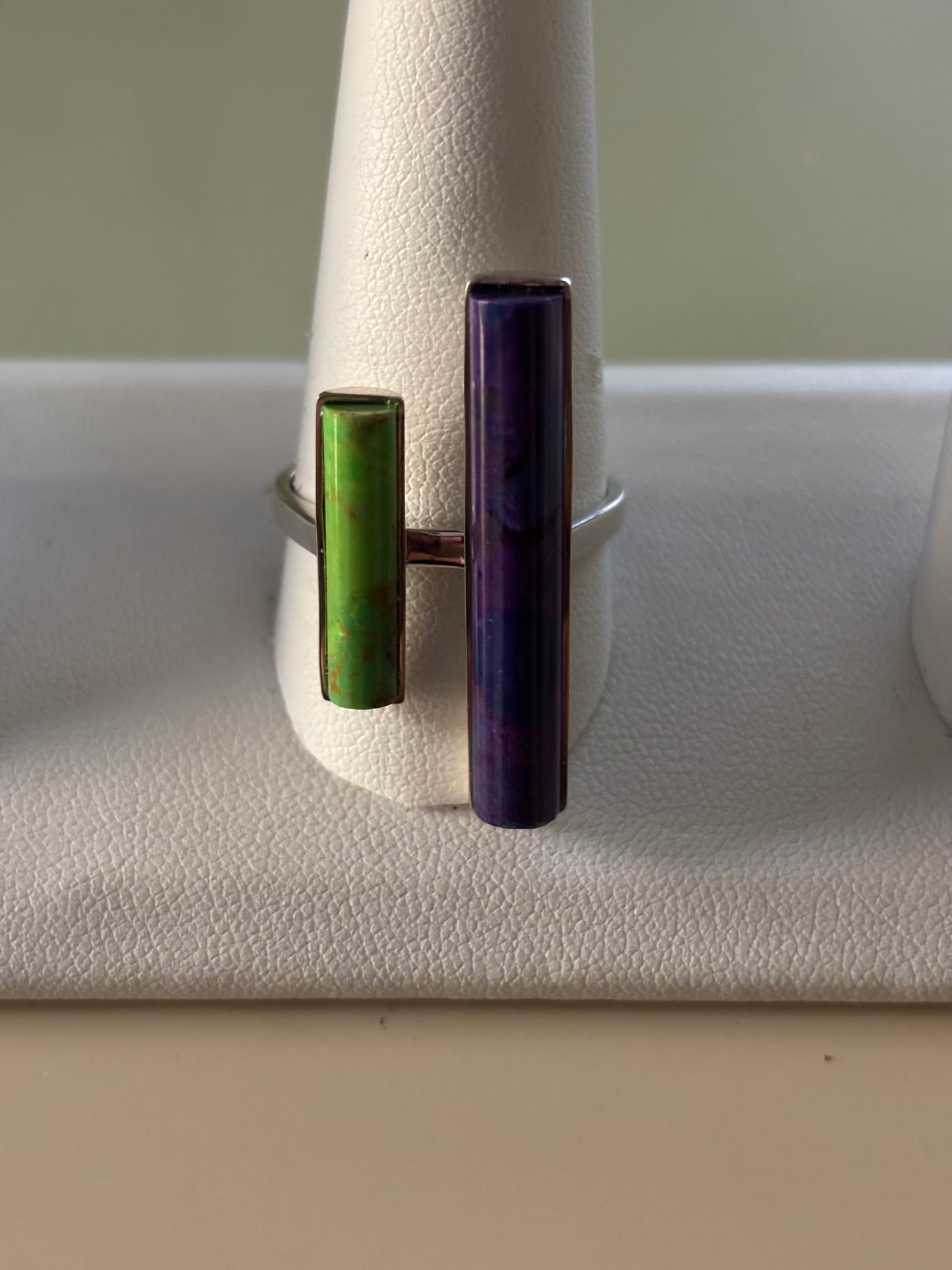 Jay King Sterling Silver Modernist Charoite & Gaspiete Ring