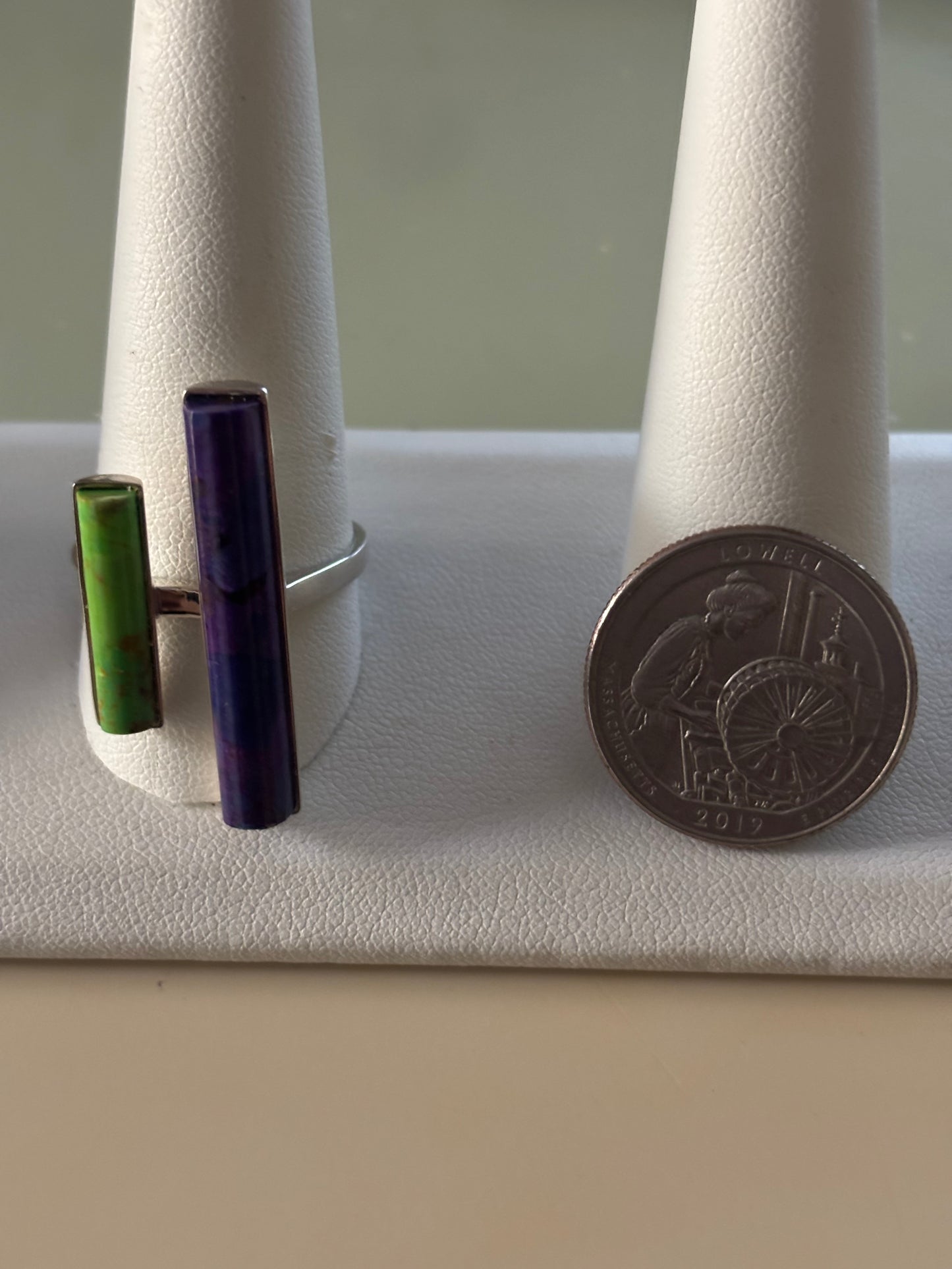 Jay King Sterling Silver Modernist Charoite & Gaspiete Ring