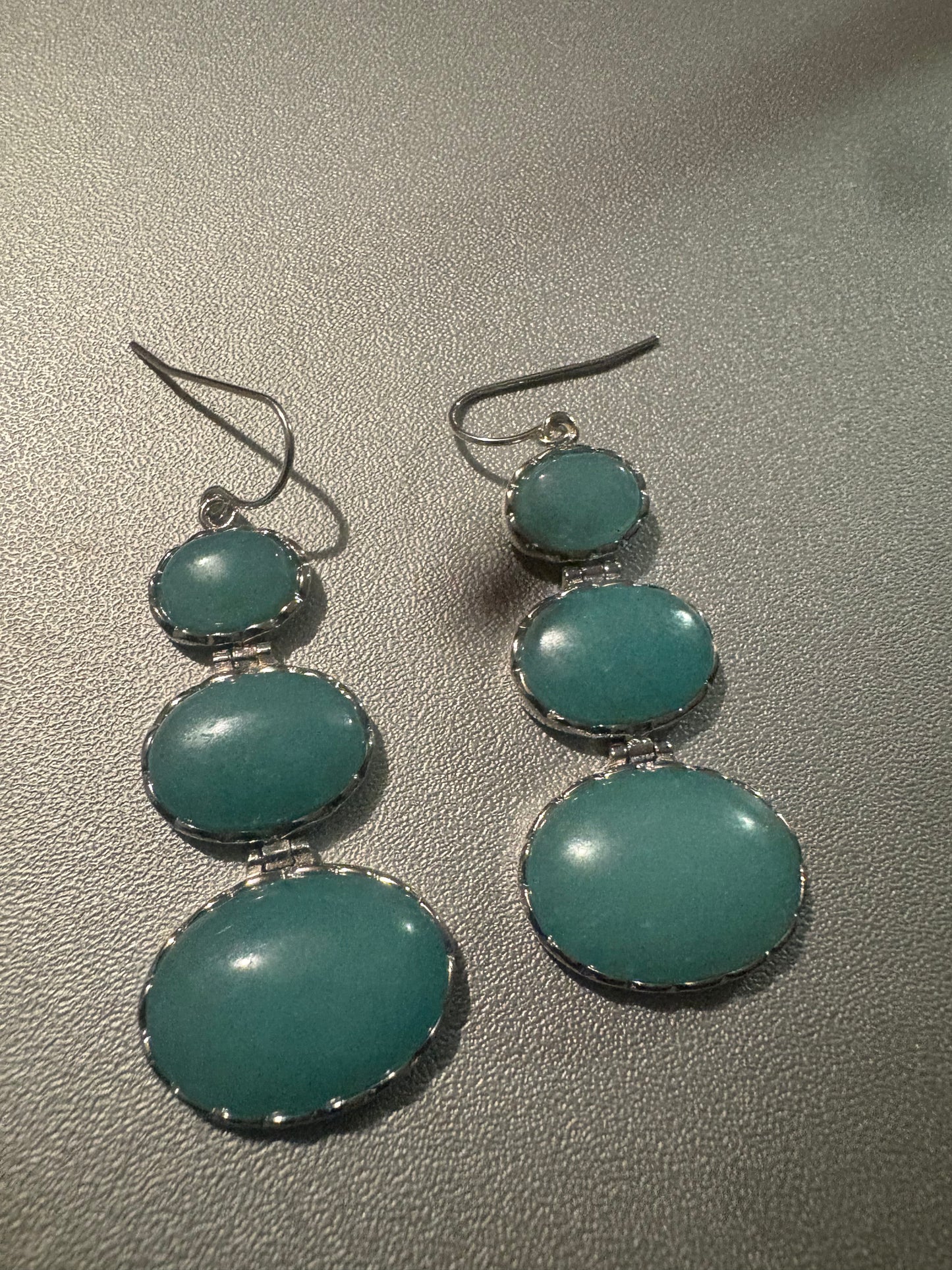 Aqua Chalcedony Gemstone 925 Sterling Silver Earring Jewelry