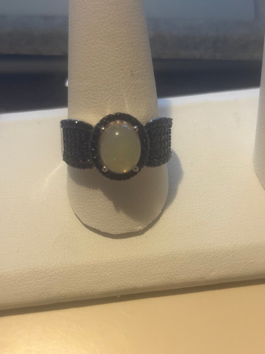 Welo Opal & outlets Black Spinel
Sterling Silver Ring