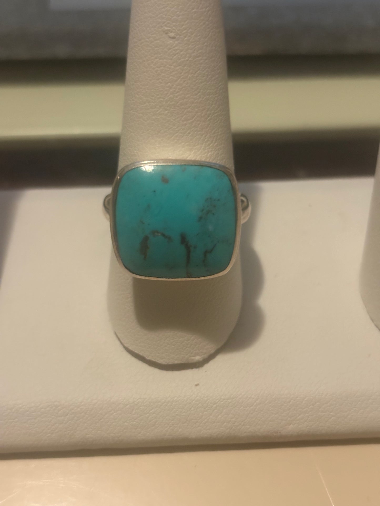 Amazonite Turquoise Sterling Silver Ring Size 10