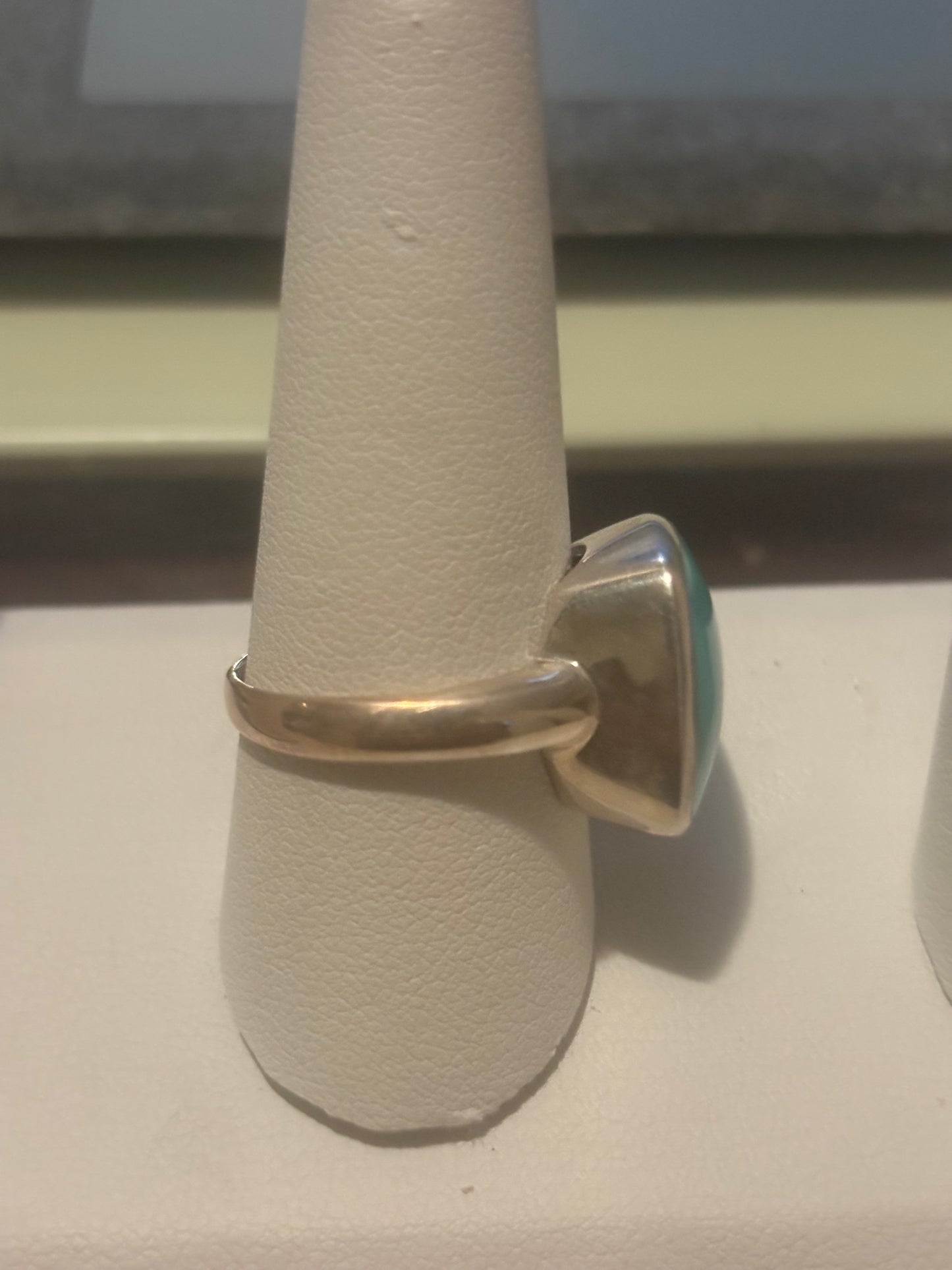 Amazonite Turquoise Sterling Silver Ring Size 10