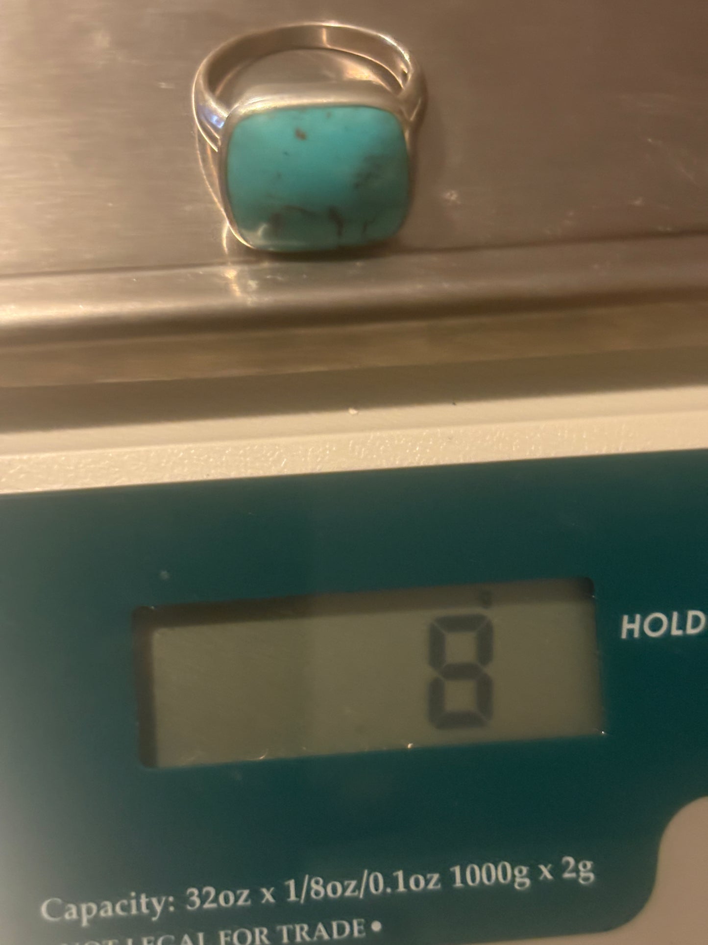 Amazonite Turquoise Sterling Silver Ring Size 10
