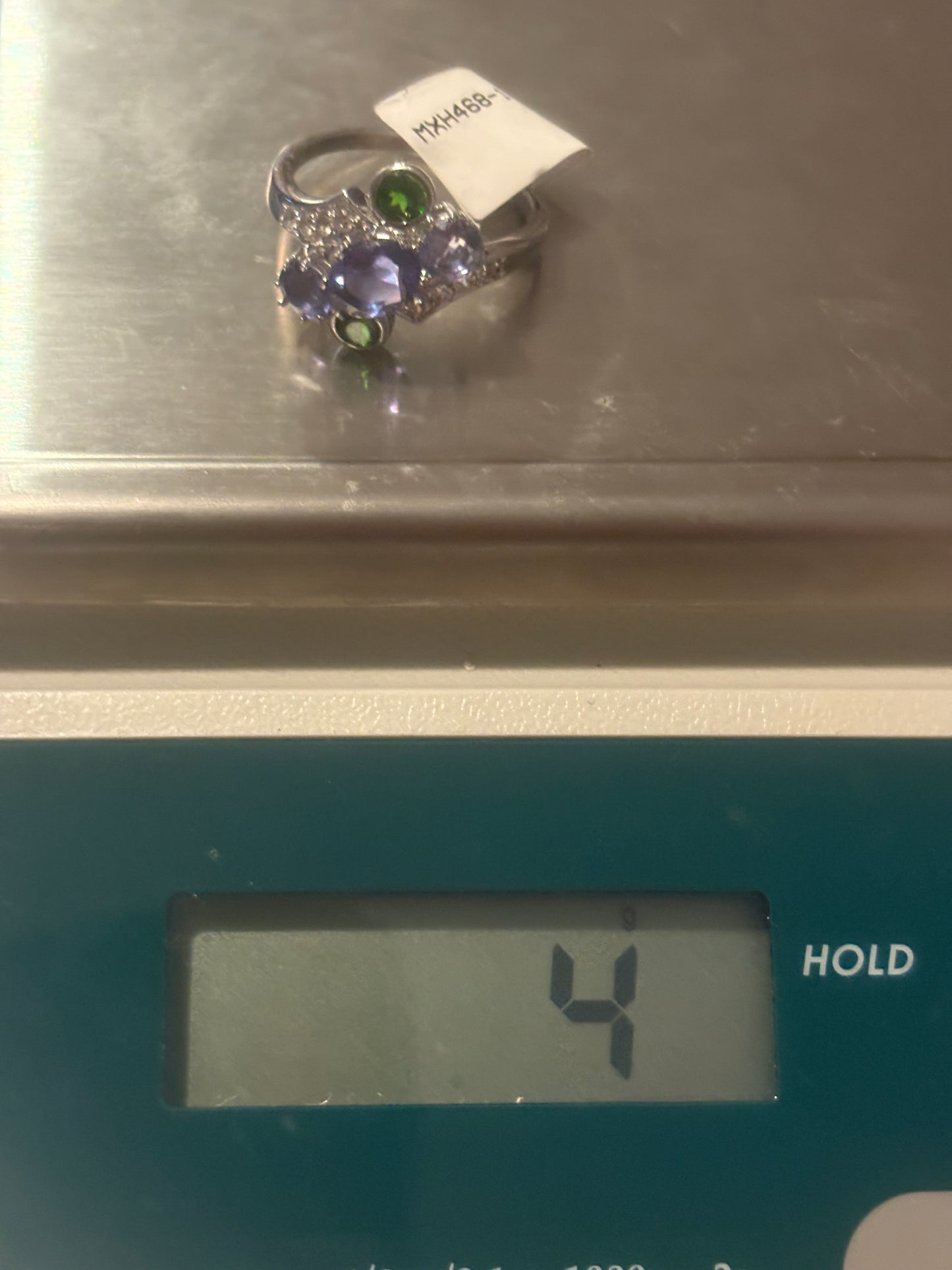 925 Sterling Silver Color Burst Cluster Ring