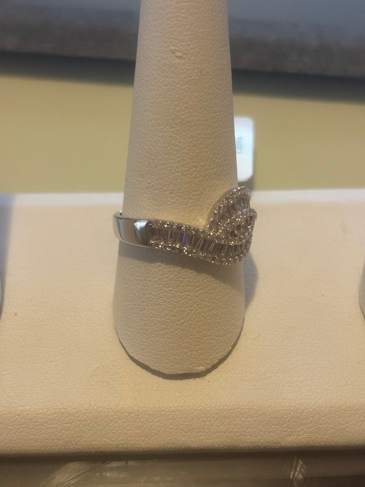 Vintage Sterling Silver Faux Diamond Cocktail Ring - Silver Cocktail Ring