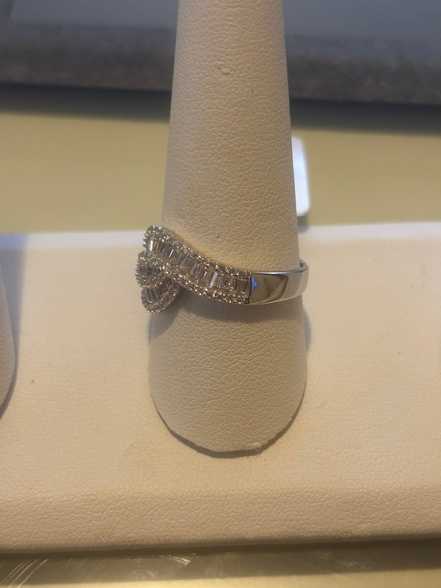 Vintage Sterling Silver Faux Diamond Cocktail Ring - Silver Cocktail Ring