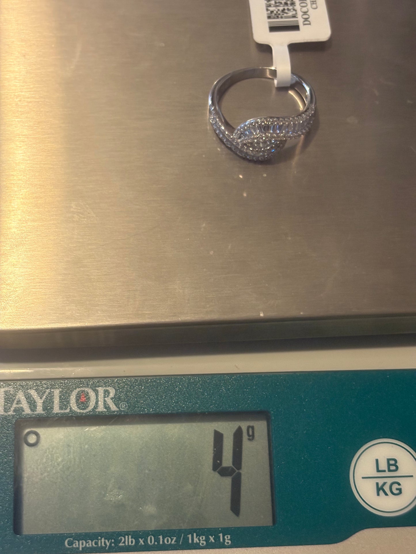 Vintage Sterling Silver Faux Diamond Cocktail Ring - Silver Cocktail Ring