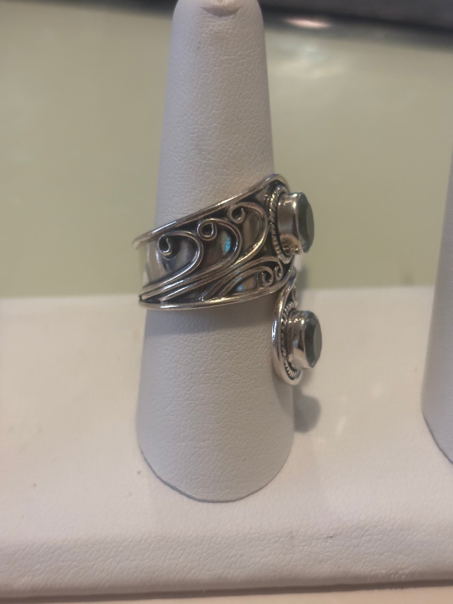 Solid 925 Sterling Silver Natural Blue Topaz Ring Gemstone Jewelry