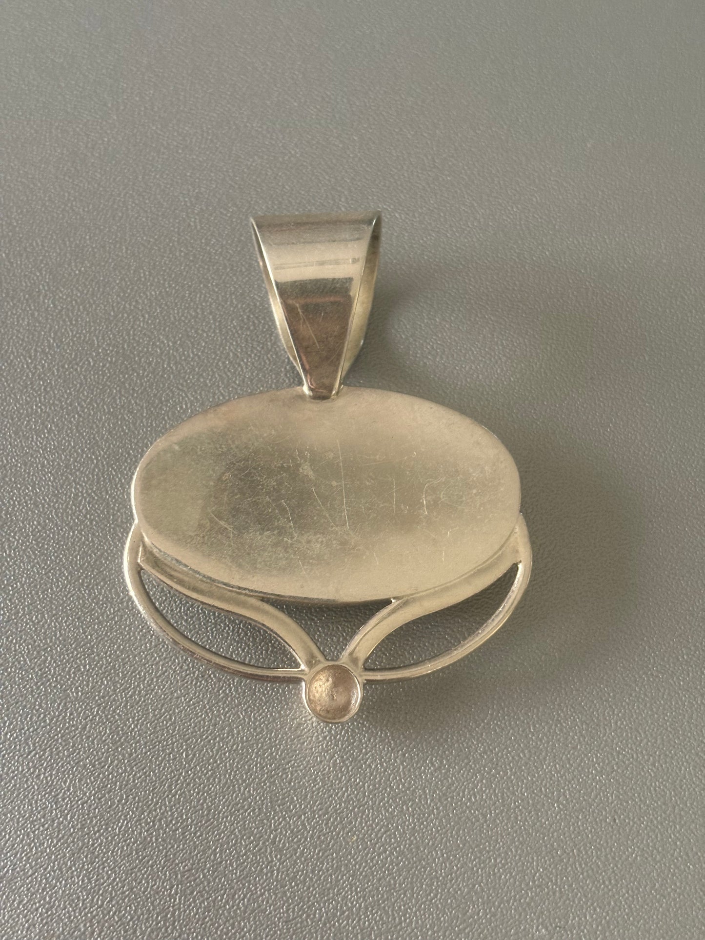 Gaspite and Turquoise Sterling Silver Pendant