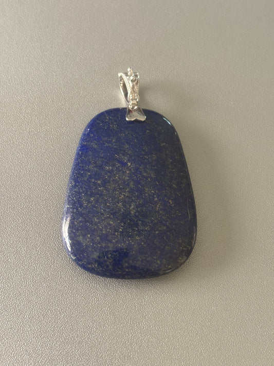 BLUE LAPIS LAZULI STERLING SILVER ENHANCER PENDANT