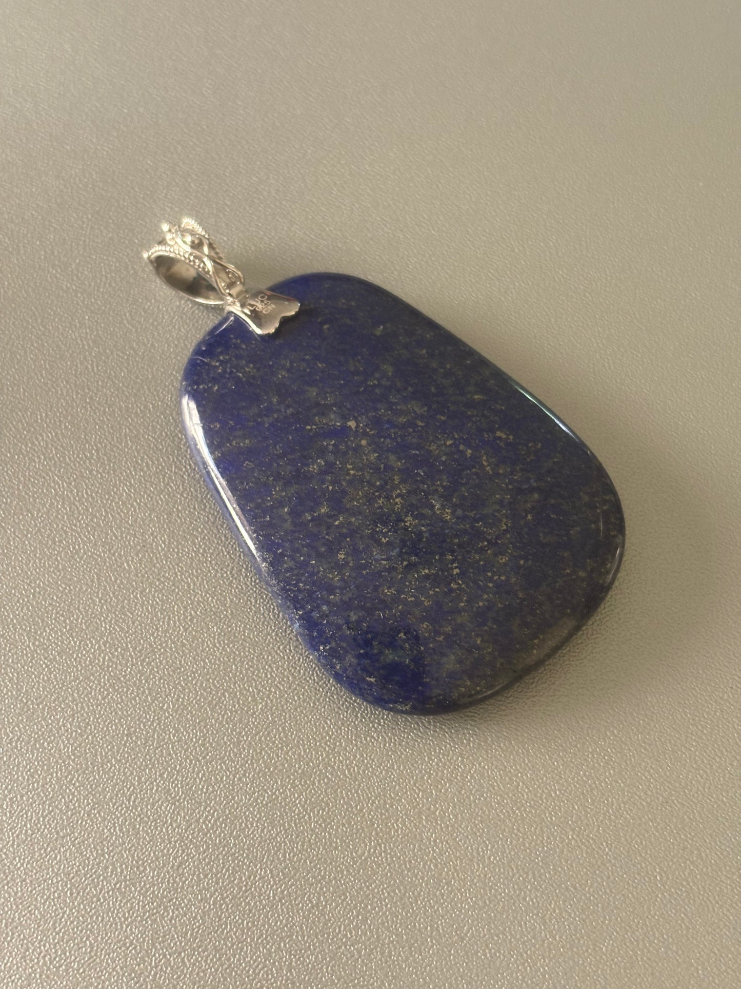 BLUE LAPIS LAZULI STERLING SILVER ENHANCER PENDANT