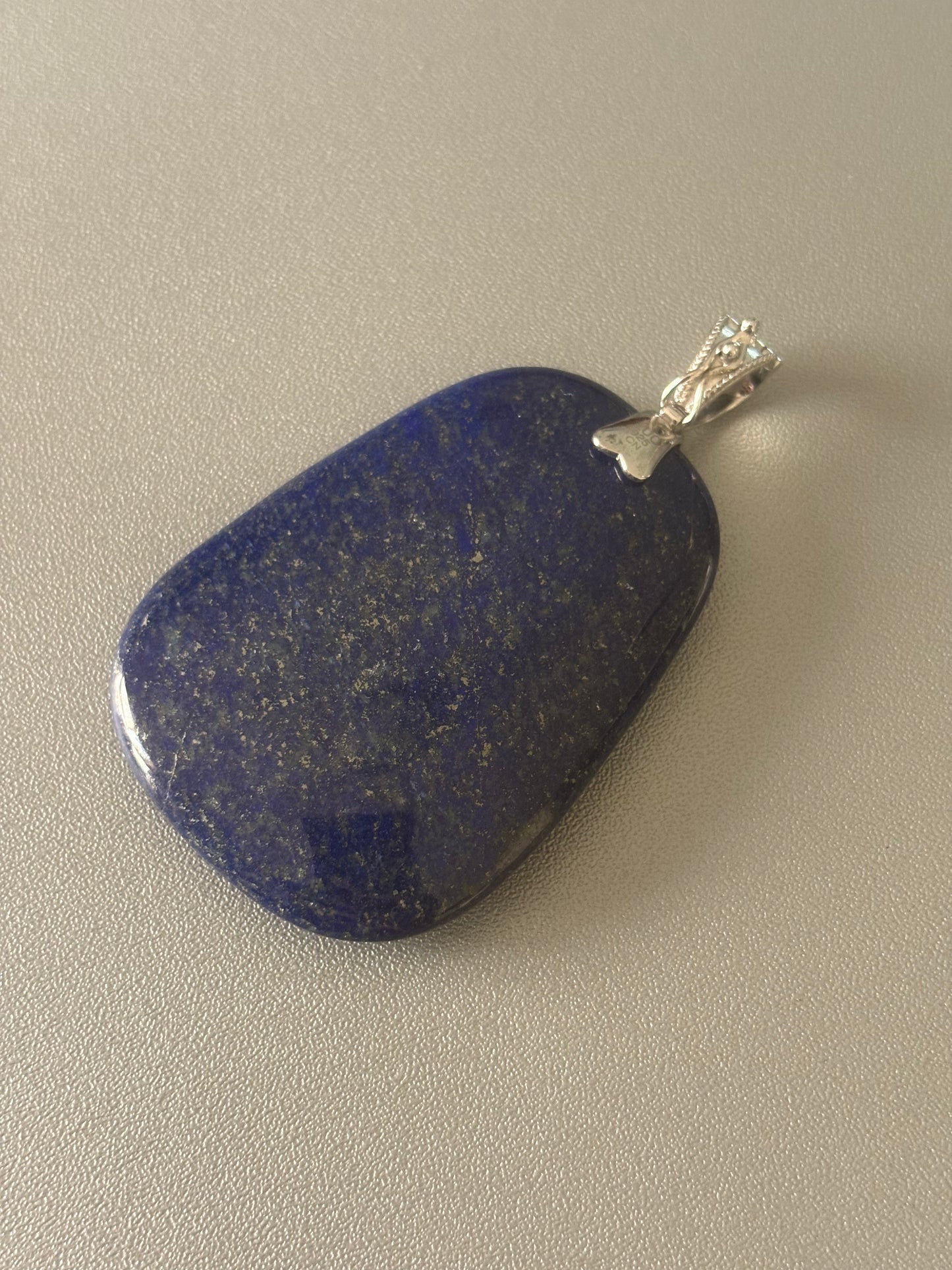 BLUE LAPIS LAZULI STERLING SILVER ENHANCER PENDANT