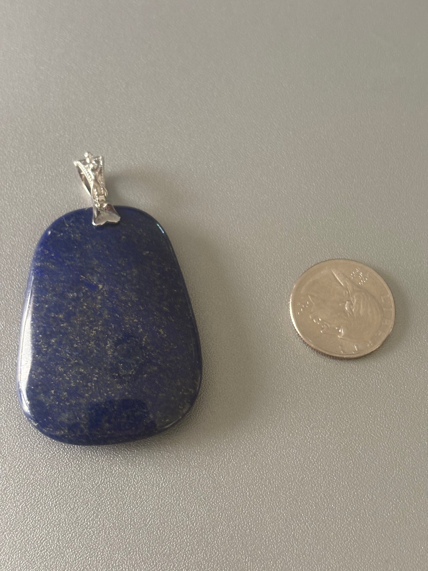 BLUE LAPIS LAZULI STERLING SILVER ENHANCER PENDANT