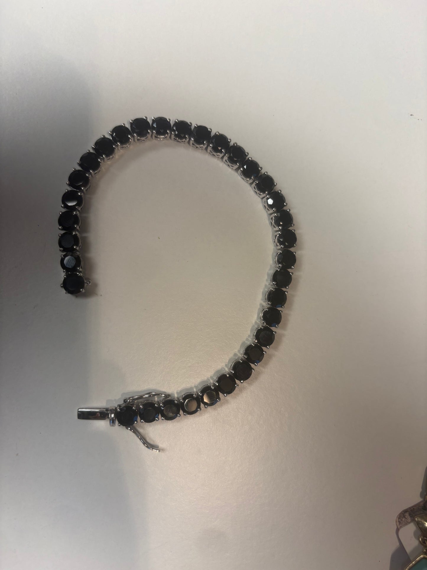 Matrix Tennis bracelet 925 Sterling Silver Blue Sapphire Handmade Tennis Bracelet Jewelry