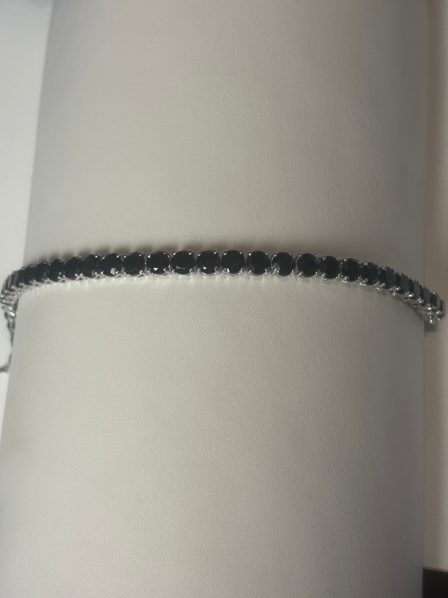 Matrix Tennis bracelet 925 Sterling Silver Blue Sapphire Handmade Tennis Bracelet Jewelry