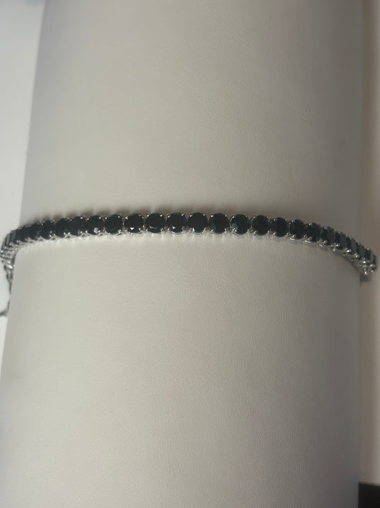 Matrix Tennis bracelet 925 Sterling Silver Blue Sapphire Handmade Tennis Bracelet Jewelry