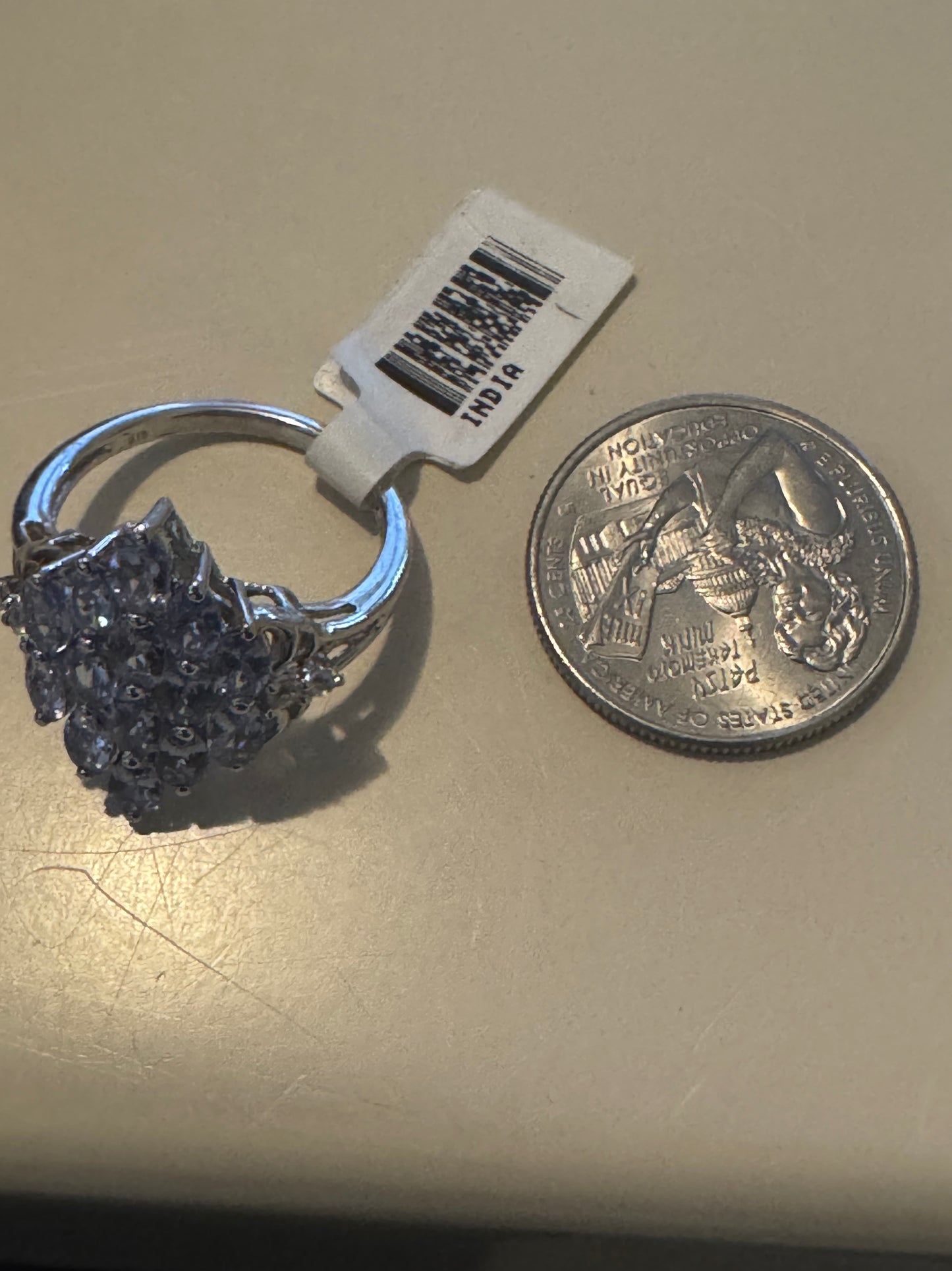 Sterling Silver Tanzanite Cluster Ring