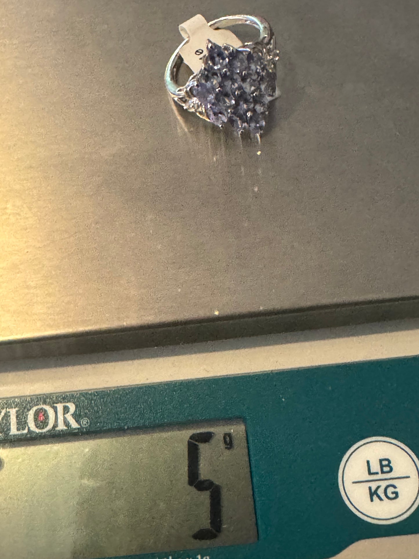 Sterling Silver Tanzanite Cluster Ring