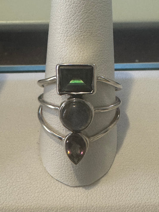 Labradorite and Mystic Topaz Ring