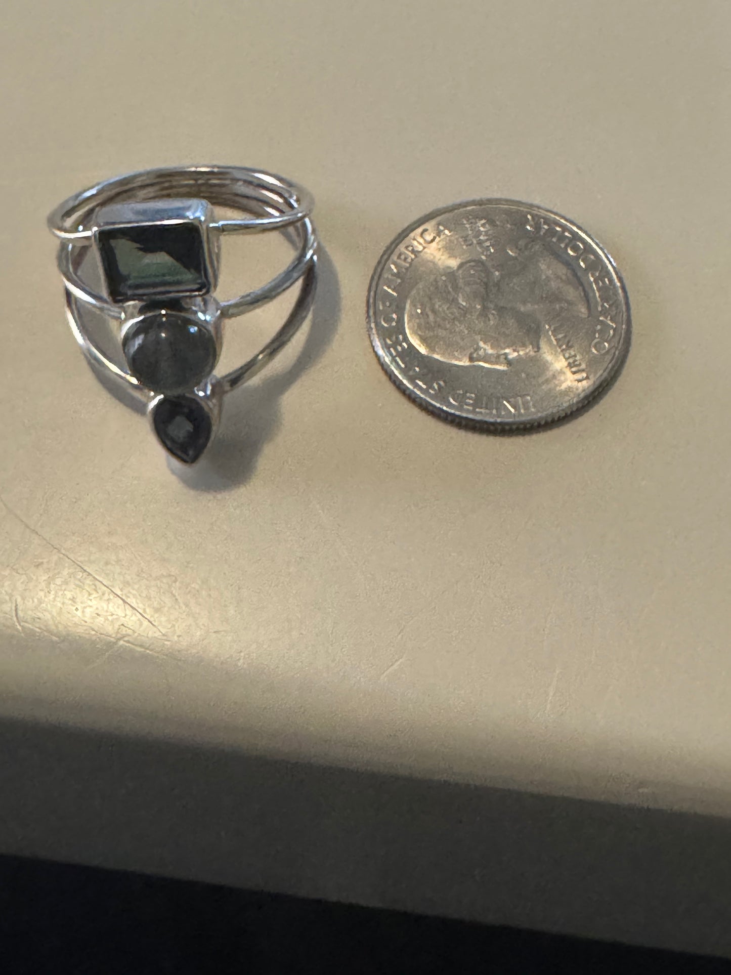 Labradorite and Mystic Topaz Ring